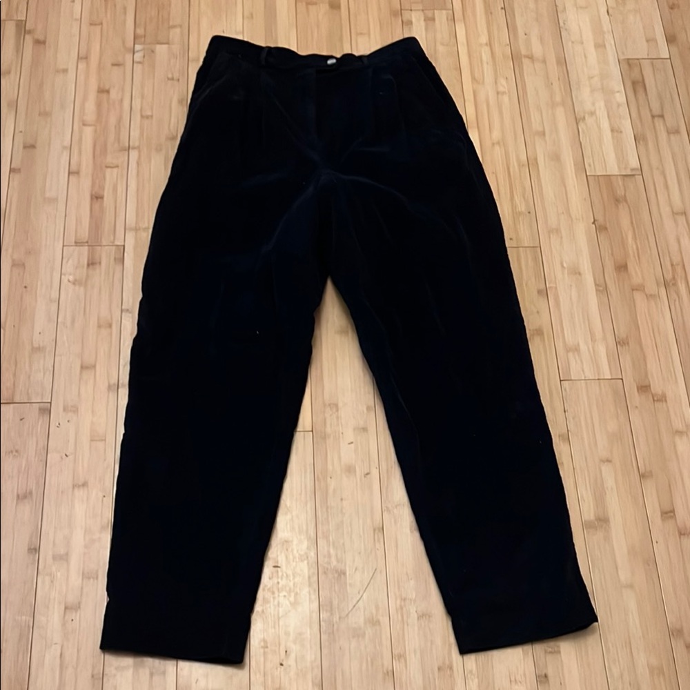 Talbots Black Corduroy Pants Straight-Leg Design